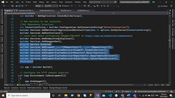 Onion Architecture in Asp.net Core 6 Web API